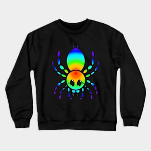 Colorful Cartoon Tarantula (Rainbow Radial) Crewneck Sweatshirt